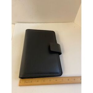 Franklin Covey 365 agenda book black leather 7x10” 2002 Planner